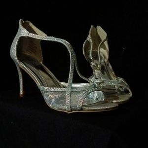 Silver high heels